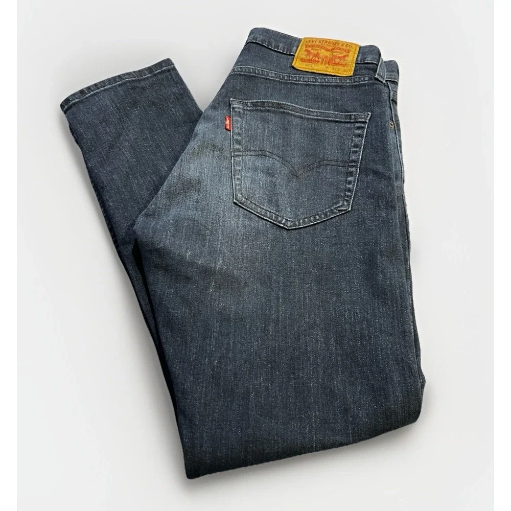 Levi's 512 Jeans Mens 32 X 30 Blue Slim Taper All Seasons Tech Dark‎ Wash Denim